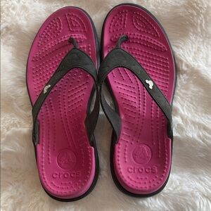 CROCS Disney Mickey Mouse Black and Pink Sandals 6